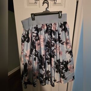 Society Plus Blue Floral Skirt